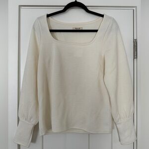 Madewell ribbed sweater - long sleeved, squoval neck- size M - like new